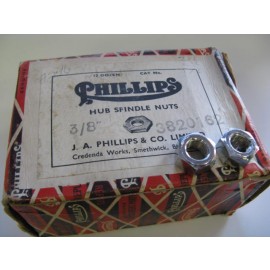 Phillips Raleigh 3/8" hub spindle nuts for rear axles chrome