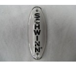 Schwinn Bicycle Head Badge white w/ black letters