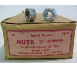 NOS Bicycle Front Hub axle nuts for Schwinn 5/16" metric thread pair 