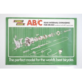 Vintage Sturmey Archer AB/C 3-speed Hub Exploded Diagram Poster