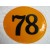 Number Plate Oval Orange #78